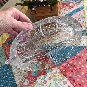 Antique Glass Relish Dish